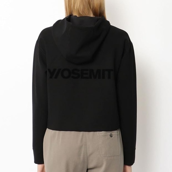 James Perse Black Cropped YOSEMITE Hoodie ~ Women’s Size 4 (fits like an XL) - Picture 2 of 14